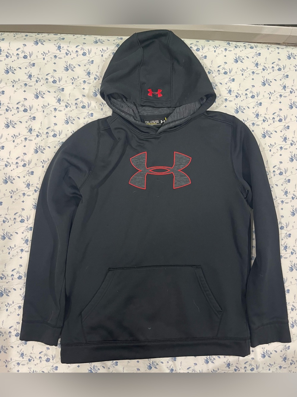 Under Armour Black Hoodie with Red Accents
